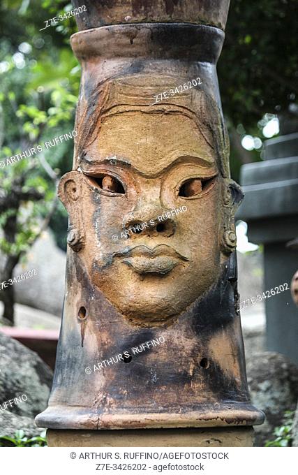 Detail of a ceramic sculpture. Po Nagar Cham Towers complex. Nha Trang, Khánh Hòa Province, Vietnam, Southeast Asia