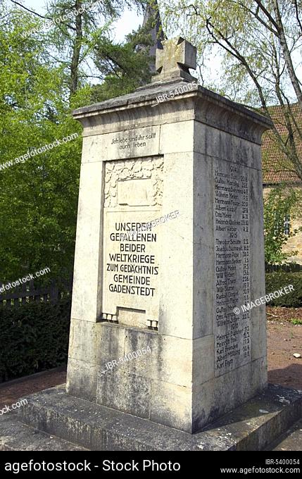 Memorial stone for the fallen of the world wars, Gadenstedt, Lahstedt, Lower Saxony, Germany, Europe
