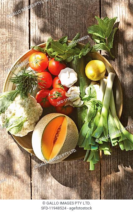 Ingredients for cold summer soups