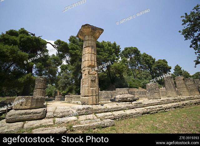 Temple of Hera (7th century B. C. ). Olympia Archaeological Park. Olympia, Greece, Europe