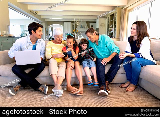 Family spending time together at home
