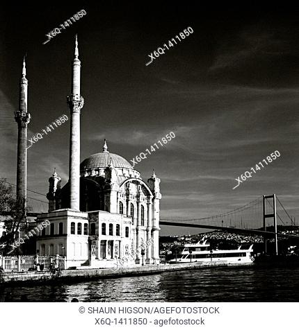 Ortakoy Mosque at Ortakoy in Istanbul in Turkey in the Middle East