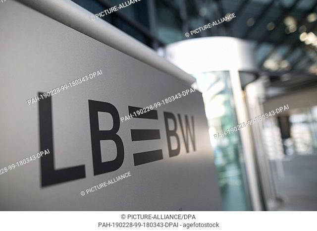 28 February 2019, Baden-Wuerttemberg, Stuttgart: The lettering of Landesbank Baden-Württemberg (LBBW). LBBW has presented its preliminary business figures