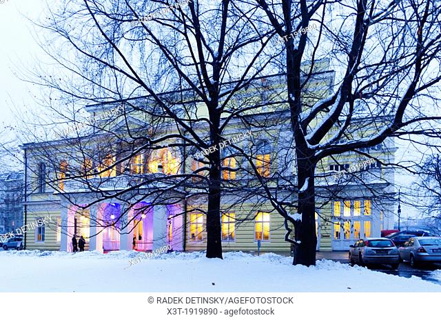 winter shot, neo-renaisance palace Zofin, Slavic Island, Prague, Czech Republic