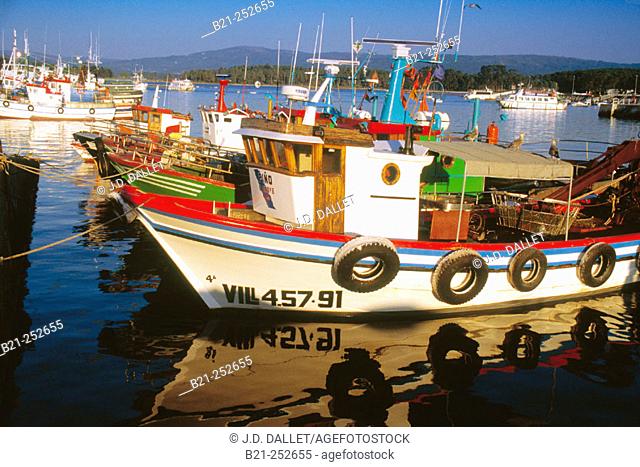 O Grove fishing port. Rías Baixas, Pontevedra province. Spain