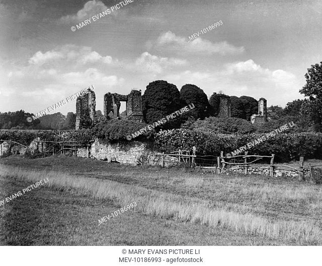The ruins of Sopwell Priory (or Nunnery), St. Albans, Hertfordshire, England, which was founded by Geoffrey of Gorham in the middle of the 12th century