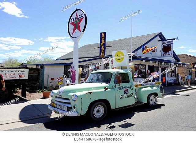 Antique Green Truck Angel and Vilma Delgadillo Gift Shop Seligman Arizona Route 66