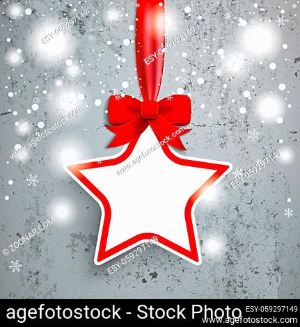Christmas star with snowflakes on the concrete. Eps 10 vector file