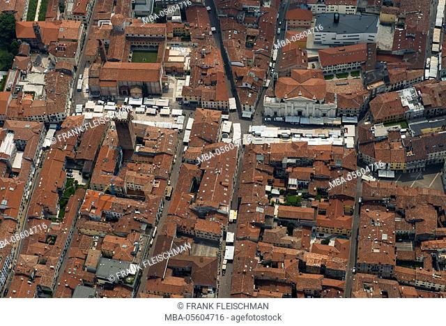 Bassano del Grappa, centre, aerial picture, province Vicenza, Brentatal, region Veneto, Italy