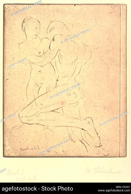Rape II (Raub II, Weib halb). Artist: Wilhelm Lehmbruck (German, Duisburg 1881-1919 Berlin); Date: 1911; Medium: Drypoint; second state of two; Dimensions:...
