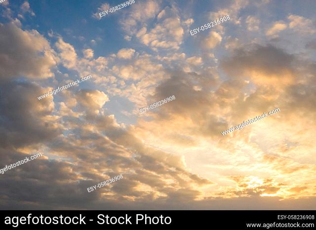 sunset cloudy sky with dramatic color on the heaven