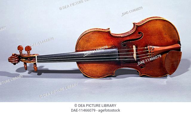 Niccolo Paganini (1782-1840) violin, made by Antonio Stradivari (1644-1737). Italy, 17th-18th century.  Genoa, Palazzo Tursi (Tursi Palace)