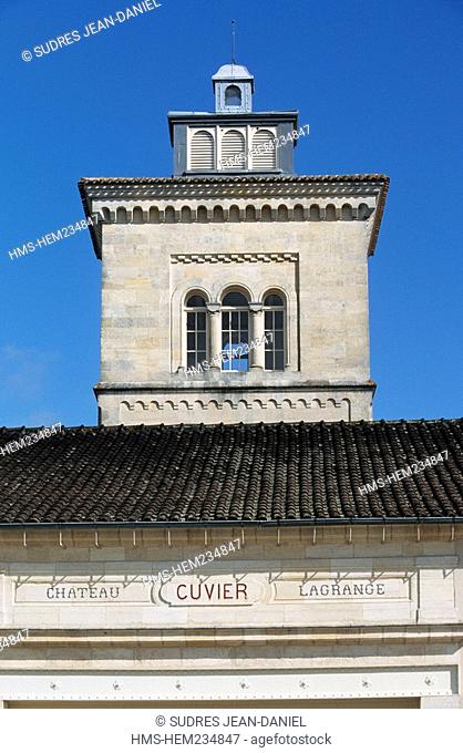 France, Gironde, Saint Julien, AOC Saint Julien, detailed picture of the building of Chateau Lagrange