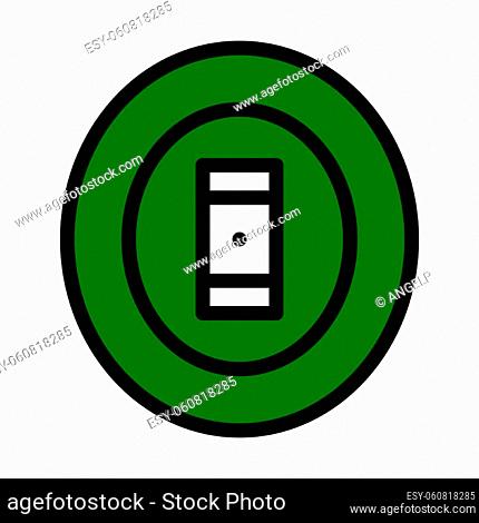 Cricket Field Icon. Editable Bold Outline With Color Fill Design. Vector Illustration