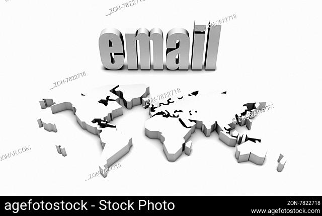 Email Corporate Concept in 3d Futuristic Art