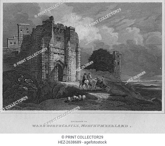 'Entrance to Warkworth Castle, Northumberland', 1814. Artist: John Greig