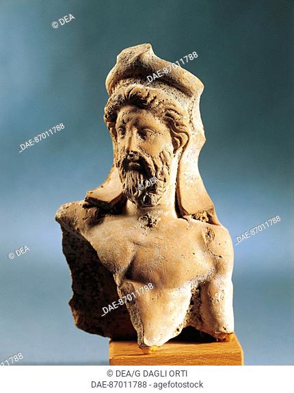 Greek Civilization in Sicily, fifth century BC - Clay Busto said bearded Poseidon from Erice  Erice, Museo Civico Antonio Cordici (Art Museum)