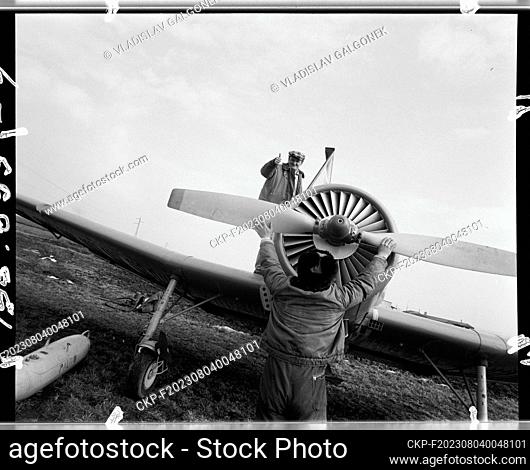 ***FEBRUARY 25, 1981 FILE PHOTO***Aerial fertilisation in Olomouc, ""Bloom"" Unified Agricultural Cooperative in Dub nad Moravou, Olomouc District, February 25