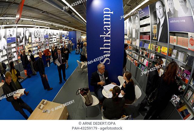 The booth of Suhrkamp publishers at the Frankfurt Book Fair in Frankfurt Main,  Germany, 09 October 2013. The world's largest book fair continues until 13...
