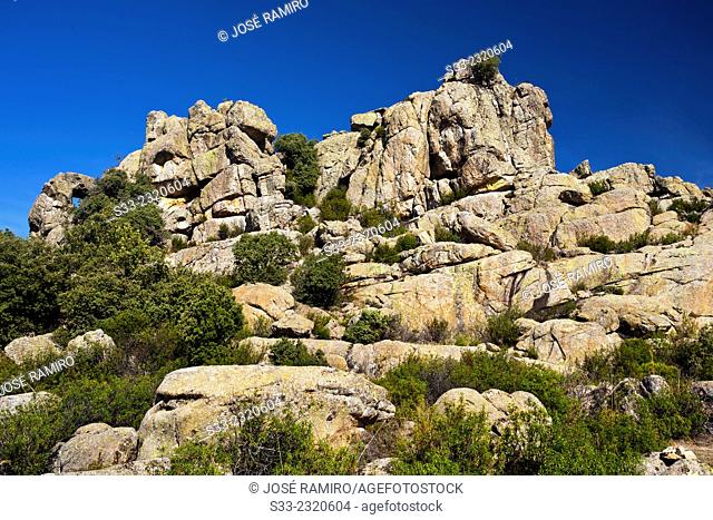 Cliffs in the Pedriza. Regional Park Of Alto Manzanares. Sierra de Guadarrama. Madrid. Spain. Europe