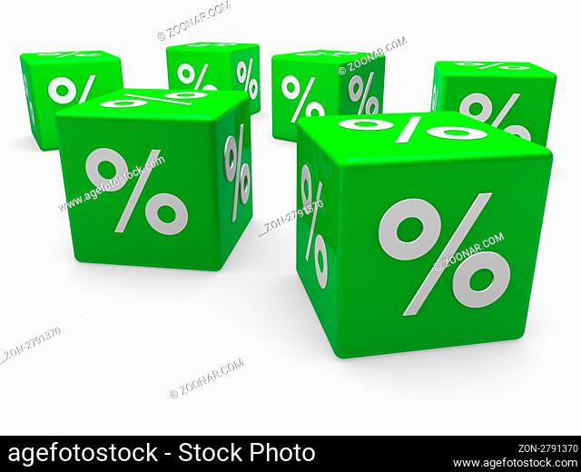 3d cube green sale discount retail percentage