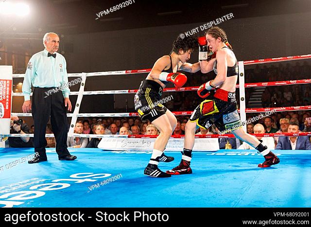 Belgian Delfine Persoon pictured in action during the fight between Belgian Delfine Persoon and Korean Bo Mi Re Shin, for the WBC Silver Super Feather title...
