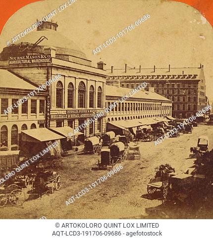 Burney Market, Boston, Mass., Deloss Barnum (American, 1825 - 1873), about 1859, Albumen silver print