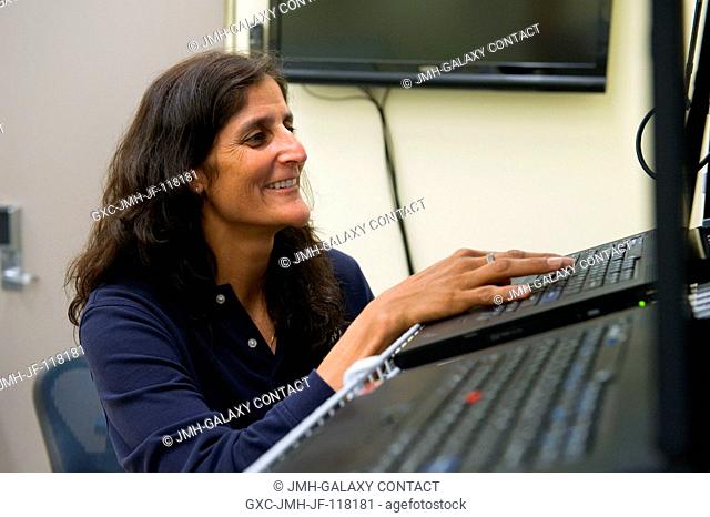 NASA astronaut Sunita Williams, Expedition 32 flight engineer and Expedition 33 commander, participates in a robotics operations training session in the...