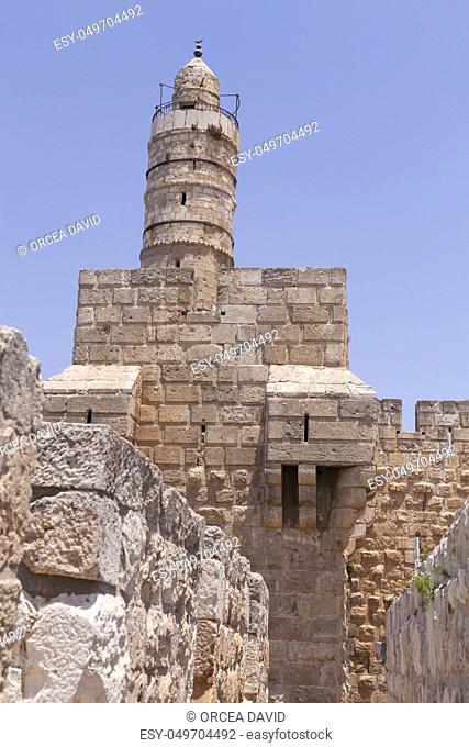 Tower of David at the entrance of the old city in Jerusalem