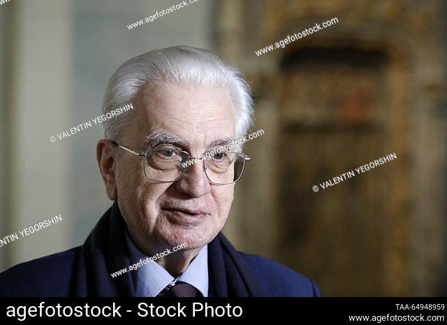RUSSIA, ST PETERSBURG - NOVEMBER 18, 2023: State Hermitage Museum General Director Mikhail Piotrovsky is seen after signing a cooperation agreement with Jamal...