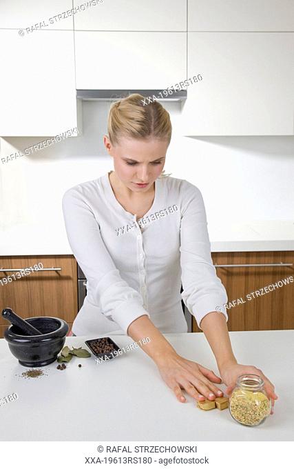 Woman using natural spices