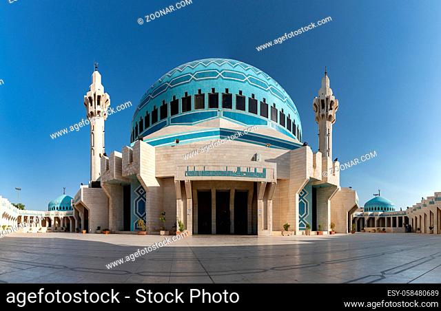 A panorama picture of the King Abdullah Mosque in Amman