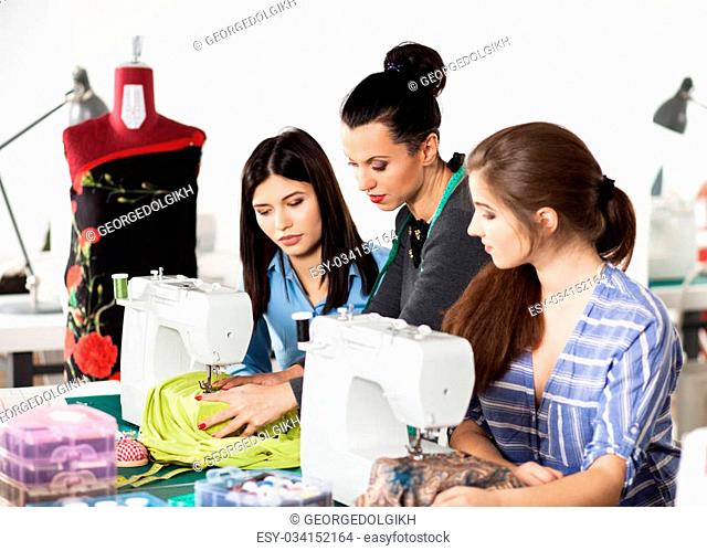 Group of women in a sewing workshop