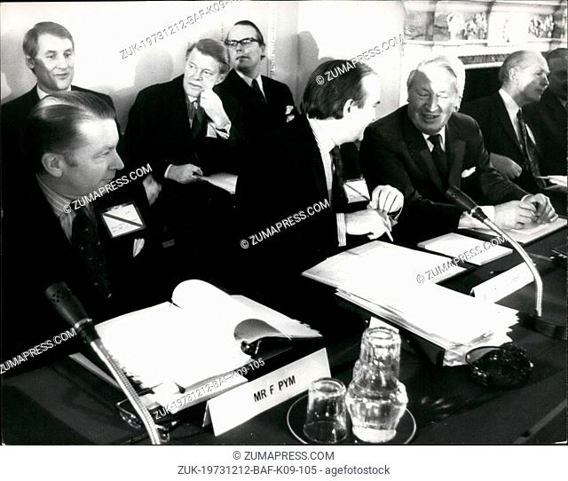 Dec. 12, 1973 - Irish Unity talks at Sunningdale: The tripartite talks between Britain, Eire and the Northern Ireland Executive designate