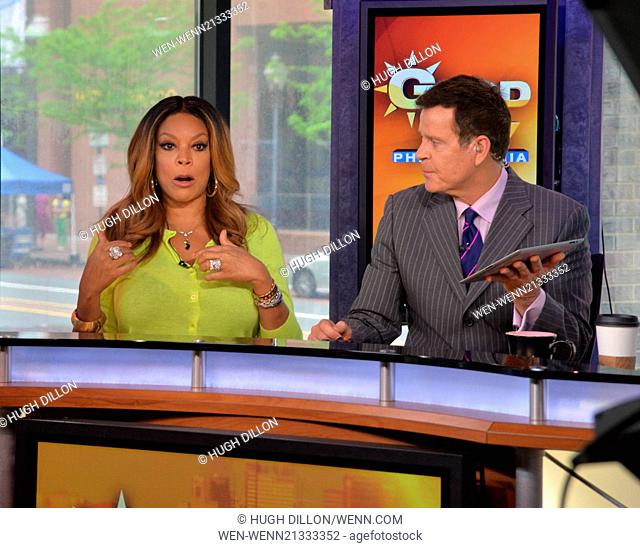 Wendy Williams makes an appearnce on Fox 29's Good Morning Philadelphia prior to recording a promo for the fall show on the grounds in front of Independence...