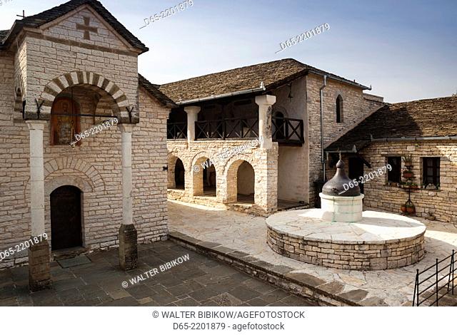 Greece, Epirus Region, Ioannina-area, Moni Tsoukas monastery, courtyard