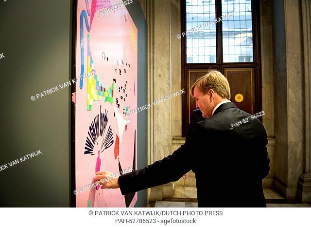 King Willem-Alexander attends the Vrije Schilderkunst 2014 award (Royal award for modern painting) ceremony at the Royal Palace in Amsterdam, The Netherlands