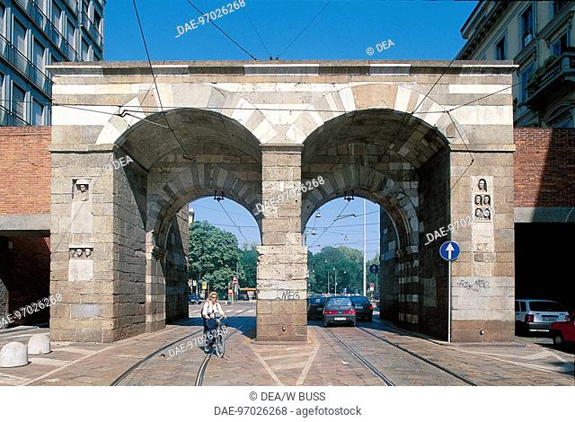 Italy - Lombardy Region - Milan - A. Manzoni Street - New Gate (Porta Nuova) Arches