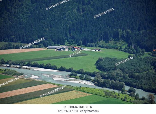 drautal, valley, drava river, fields, meadows, lengholz, fellbach