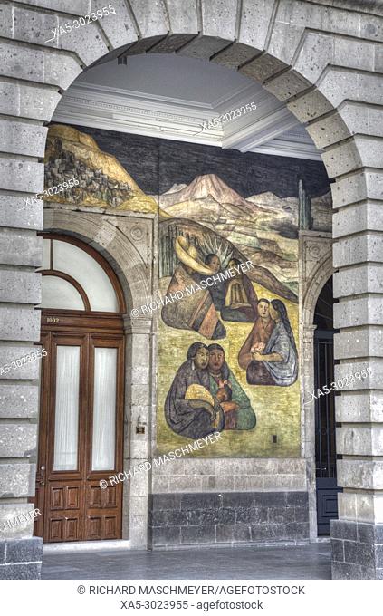 Wall Mural, ""The Peasant"", Painted by Diego Rivera, 1923, Secretariate of Education Building, Mexico City, Mexico