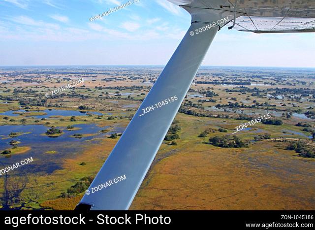 Flug übers Okavango-Delta, Botswana