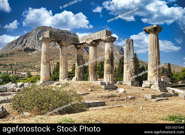 Temple of Apollo, ancient Corinthe, Peleponesis, Greece
