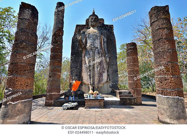Buddha in Wat Saphan Hin, Sukhothai, Thailand, Asia