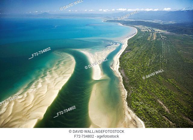 Daintree River Mouth, Daintree National Park World Heritage Area, North Queensland, Australia - aerial
