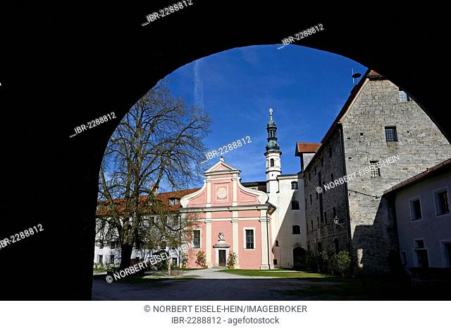 Church of St. Michael at Burg Tittmoning Castle, Chiemgau region, Upper Bavaria, Bavaria, Germany, Europe