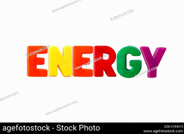 Letter magnets ENERGY isolated on white