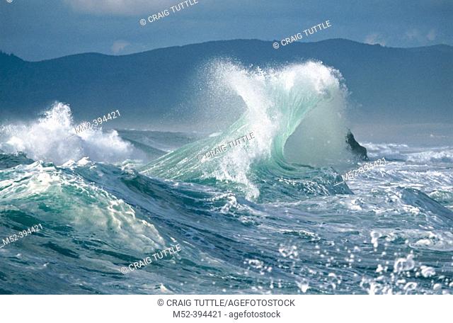 Wave crash near Cape Kiwanda. Oregon coast, USA