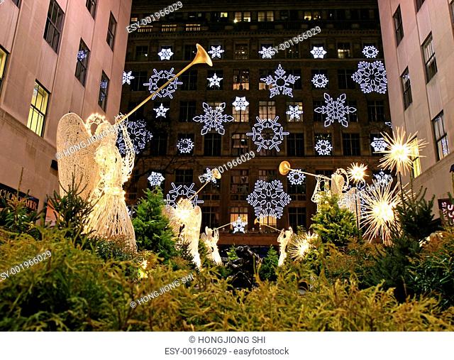 The Christmas decorations in The Rockefeller Center