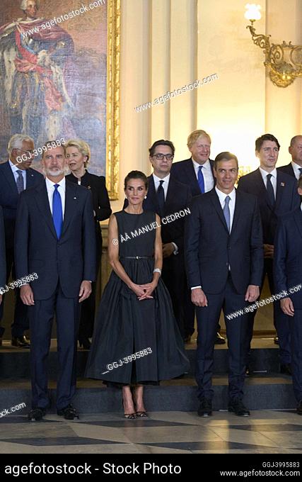 King Felipe VI of Spain, Queen Letizia of Spain attend Gala Diner to the Heads of State during the 32nd NATO Summit at Royal Palace on June 28, 2022 in Madrid