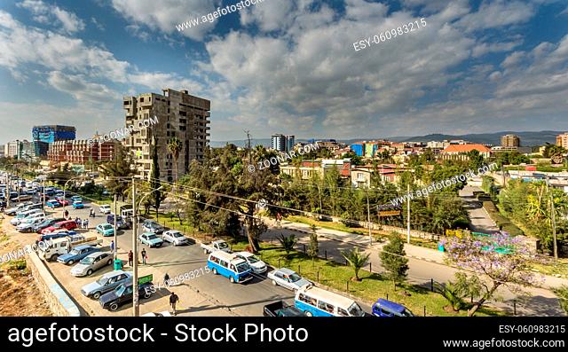 The neighborhoods of bole area of the capital city of Ethiopia, Addis Ababa